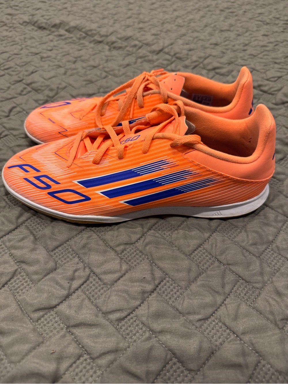 Adidas F50 Men’s Orange indoor soccer shoes
